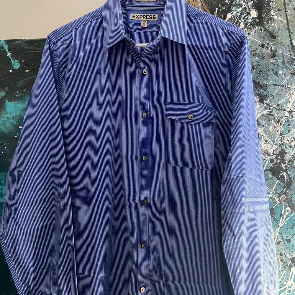Express Striped Button-Up Shirt